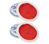 STOBOK 2pcs Calligraphy Stamp Seal Painting Red Ink Paste Round Chinese Yinni Pad Fingerprint Ink Pad Stamps Partner for Chinese Painting Supply