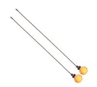 STOBOK 2pcs Decorative Crystal Pull Chain for Ceiling Fan Light Elegant Hanging Lamp Pendant Easy Installation Stylish Home Decor in Orange Color