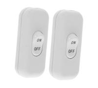 STOBOK 2pcs Inline Cord Rocker Switch Ac 250v 6a off Button Control for Table Lamp and Fan, White Pa66 Material, Minimalist Sl esign, Suitable for Home Use and Workplace