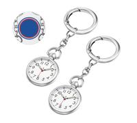 STOBOK 2pcs Pocket Watches Keychain Clip Accurate Timekeeping for Medical Professionals Portable Design for and Exams