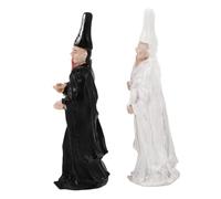STOBOK 2pcs Sand Table Accessories Figurine Painted Model Black and White Impermanence Mythological Figures Dollhouse Ornament Resin Miniatures for Psychological Therapy Creative Play Decor