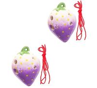 STOBOK 2sets Creative Strawberry Shaped Ceramic Ocarina for Beginners Portable Wind Instrument for Boys and Girls Lightweight Cartoon Design Music for Boys and Girls
