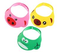 STOBOK 3PCS Baby Bath Shower Cap: Toddler Adjustable Soft Bathing Hat for Kids Children with Frog Pig Bear Design, Washing Hair Shampoo Protection Bath Cap