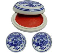 STOBOK 3pcs Calligraphy Painting Red Ink Paste Calligraphy Stamp Round Seal Painting Stamping Chinese Yinni Pad Jingmian Zhusha for Inkan or Hanko Name Chop