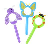 STOBOK 3Pcs Kids Magnifying Glass Plastic Glasses Colorful Magnifying Glasses Cartoon Plastic Handheld Insect Magnifier (Random Color)