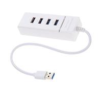 STOBOK 4 Port USB 3.0 USB Hub Cable Adapter, Abs Multi Expansion Splitter for Laptop and Flash Drive, Plug and Play Data Transfer, Compact for Home Office Use