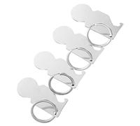 STOBOK 4pcs Metal Shopping Trolley Token Keychain Set, Small Coin Holder Key Rings for Supermarket Carts, Portable Tokens for Grocery Shopping and Utility Cart Access