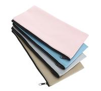 STOBOK 4pcs Pu Leather Money Bags Zipper Cash Pouches for Organization Includes Id Window and Card Slots Gold Glitter Series for Budgeting and Travel