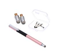 STOBOK 5-piece 2-in-1 Capacitive Stylus Pen Set with Replacement Tips Rose Gold Touch Screen Writing Tool for Phones and Tablets Includes 2 Conductive Fabric Tips and 2 Silicone Discs