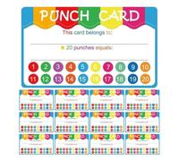 STOBOK 50 Pcs Punch Cards Kids Behavior Reward Incentive Punch Card for Kids Business Classroom Students Teachers