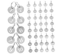 STOBOK 50pcs Stainless Steel Numbered Key Tags Round Key Identifiers for Rental Dorm Management and Properties Sturdy with Organiser Function