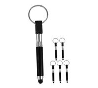 STOBOK 6pcs Mini Keyring Stylus Pens for Touch Screens Capacitive Finger Stylus with Keychain Pendant Portable Replacement for Phones and Tablets - Black
