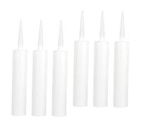 STOBOK 6Pcs Refillable Plastic Caulk Tubes for Sealant Application White Caulking Tubes for Bathrooms Kitchens Windows Easy One-Hand Use Washable Reusable Glass Glue Empty Cylinders