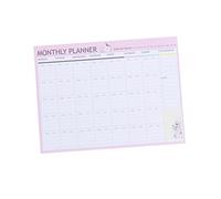 STOBOK A4 20 Sheets Monthly Planner Agenda Notebook Pink and Green Mixed Features Animal and Flower Designs 12-Month Calendar Pad