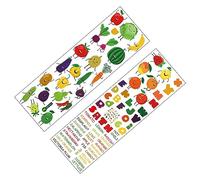 STOBOK Alphabet Wall Sticker Set Cartoon Fruit and Vegetable Educational Removable Letter Decals Adhesive Boys and Girls Room Nursery Kindergarten Wall Decorations Stickers