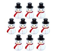 STOBOK Christmas Miniature Snowman: Christmas Tree Min Ornaments Resin Santa Snowman Figurine Xmas Accessories Party Favors Centerpieces 10pcs