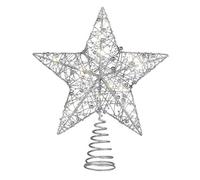 STOBOK Christmas Tree Star Topper, Tree Topper Star Christmas Decoration, Glittered Tree Topper for Tree Ornament Indoor Party Home Decoration (Silver)