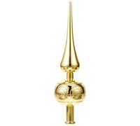 STOBOK Christmas Tree Topper Blown Xmas Tree Finials Hand- Painted Treetop for Christmas Tree Ornaments (Golden)