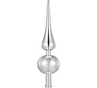 STOBOK Christmas Tree Topper Christmas Tree Topper Blown Xmas Tree Finials Hand- Painted Treetop for Christmas Tree Ornaments (Silver)
