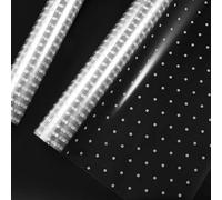 STOBOK Clear Cellophane Wrap Roll,White Dot Florist Paper Wrapper 40CM Crystal Long Film Wrappings Packing Paper for Flowers Craft Basket Bouquet Fruit Food