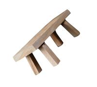 STOBOK Cliff Cypress Wooden Ornament Small Stool Shaped Display Base for Desktop Art Craft Decor Indoor Outdoor Home Office