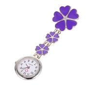 STOBOK Creative Purple Hanging Nurse Watch with Five-Heart Shape Round Dial, Practical Zinc Alloy Material, Stylish Design a Gift for Festival