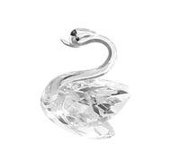 STOBOK Crystal Swan Figurine Christmas Tree Hanging Ornament Glass Swan Statues Tabletop Centerpiece for Xmas Wedding Home Office Decor