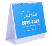 STOBOK Desk Calendar 2025-2026 Monthly Standing Flip Calendar 2025.7-2026.12 Desktop Planner for Office Home School Teachers Students 20x20cm Blue