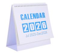 STOBOK Desk Calendar 2025-2026 Monthly Standing Flip Calendar 2025.7-2026.12 Desktop Planner for Office Home School Teachers Students 20x20cm White