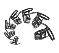 STOBOK Dog Muzzle Set 7pcs Plastic Basket Muzzles with Adjustable PU Leather Strap Breathable Design Anti-Bite Safety Mask for Training and Walking