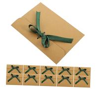 STOBOK Envelope with Ribbon 50pcs European Envelope Green Ribbon Kraft Paper with Bow