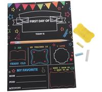 STOBOK First Day of School Board, Double-Sided My First Day Sign, Reusable Back to School Chalkboard Photo Props for Kids Boys Girls