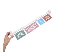 STOBOK Flip Calendar Bulletin Board for Classroom Adjustable Calendar Holder Teacher School Decor with 54 Date Cards