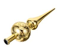 STOBOK Glass Finial Christmas Tree Topper Vintage Gold Tree Topper Glitter Christmas Ornament Xmas Holiday Party Decorations 23cm