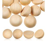 STOBOK Half Wood Balls Half Wooden Beads Unfinished Wooden Split Balls DIY Blank Wood Balls Craft Decorations 1.97 Inch Diameters 40 Pcs