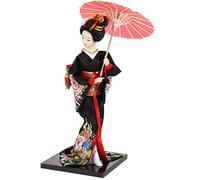 STOBOK Japanese Geisha Kimono Doll Holding an Umbrella Asian Kimono Doll Collectible Figurine Oriental Lady Figures for Home Office Desktop Car Dashboard Decoration