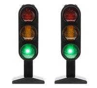 STOBOK Kids Traffic Light Signs Toy: 2PCS small Road Light Safety Traffic Maker Crosswalk Signal Model Stop Sign Lamp Playset for Toddler Child Early Educational Toy