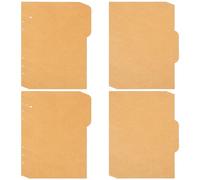 STOBOK Kraft Paper Divider Index Page Tab Cards A5 Paper Page Dividers for 6-Holes Ring Binders Notebooks,4 Sets 20 Pieces,brown,20.5*15cm