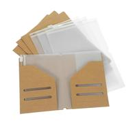 STOBOK Kraft Paper Passport Holder Wallet Set Passport Document Holder with PVC Pouch for Id Card Credit Card Visa Air Ticket Cash Pen Travel Organizer for Trips