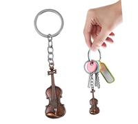 STOBOK Metal Violin Keychain Music Keyring Stylish Small Guitar Key Holder Lightweight Pendant for Party Favor