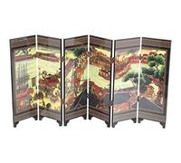 STOBOK Mini Antique Folding Screen Decoration Six-panel Room Divider Natural Texture for Living Room Bedroom and Office Display for Home