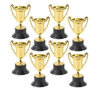 STOBOK Mini Plastic Trophy Cups 10 Pack 3.6 Inch Gold Award Trophies with Stable Base for Kids and Adults Ideal for Sports Competitions Party Favors and Achievement Rewards