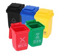 STOBOK Mini Trash Can Toys, 5Pcs Miniature Garbage Cans with Opened Lids Small Garbage Bin Model for Kids Toddlers for 1: 12 Scale Dollhouse Life Scene