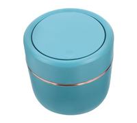 STOBOK Mini Trash Can with Lid small Garbage Can Tiny Plastic Trash Bin Press Type Lid Countertop Wastebasket Counter Garbage Lint Bin for Bathroom Desk Green