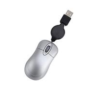 STOBOK Mini Usb Mouse for Silver Light Retractable Portable Notebook Computer Comfortable Left Right Hand Use