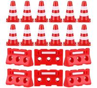 STOBOK Miniature Traffic Cones for Kids Road Sign Barricade Toys Construction Site Educational Learning Toy Fences Ornaments Micro Landscape