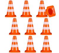 STOBOK Miniature Traffic Cones Toys 10PCS Min Road Cone Roadblock Model Traffic Signs Construction Road Parking Cone Educational Toy Construction Theme Party Favors