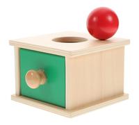 STOBOK Montessori Infant Coin Box, Ball Teaching Aids, Montessori Object Permanence Box Educational Toy for Kids Hand-Eye Coordination Development Preschool Learning Toys