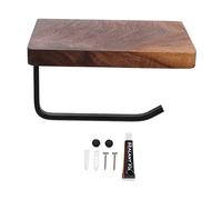 STOBOK Paper Storage Rack Black Walnut Wood Decorative Wall-mounted Roll Paper Organizer for Bathroom Hanging