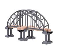 STOBOK Rail Bridges toy, Long Double Span Arch Bridge Wooden Railway Wood Train Tracks Wooden Train Children Train Bulk Rail Accessory